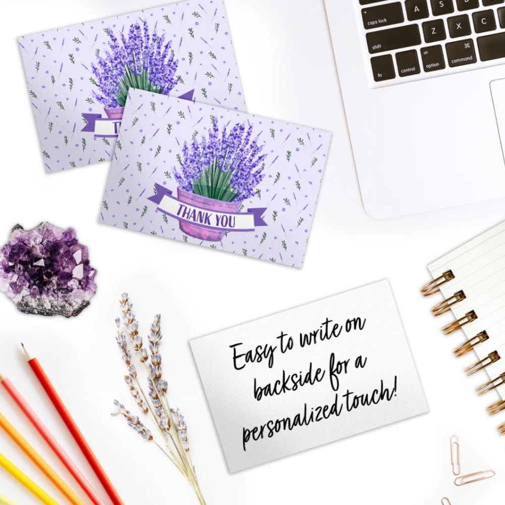 LAST SET💜25 Premium Cardstock - Thank you cards 4 x 6 inch - Picture 3 of 3